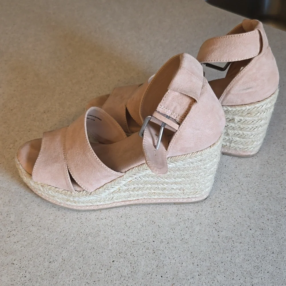 Open Toe Ankle Strap Espadrilles Wedges - Picture 5 of 8